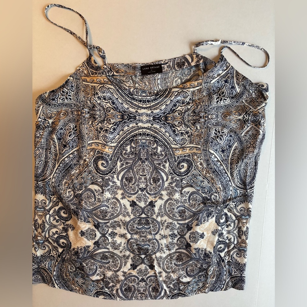 Lane Bryant Paisley cami tank‎ top Plus SZ 24. 100% viscose. Silky, soft
